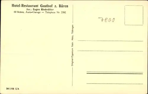 Ak Freiburg im Breisgau, Hotel-Restaurant Gasthof zum Bären