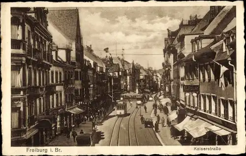 Ak Freiburg im Breisgau, Kaiserstraße