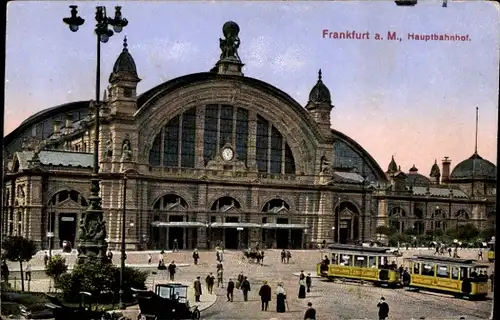 Ak Frankfurt am Main, Hauptbahnhof, Straßenbahn