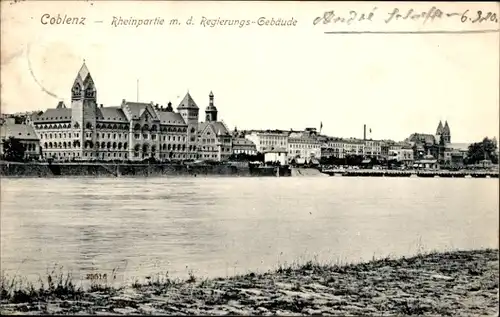 Ak Koblenz am Rhein, Regierungs-Gebäude