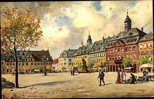Ak Hanau im Main Kinzig Kreis Hessen, Blick auf den Marktplatz