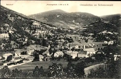 Ak Ottenhöfen im Schwarzwald, Bahnhof, Panorama