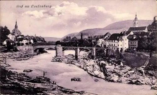 Ak Laufenburg am Hochrhein, Brücke, Teilansicht
