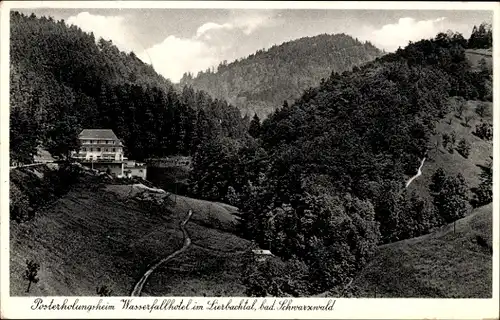 Ak Lierbach Oppenau im Schwarzwald, Wasserfallhotel, Lierbachtal