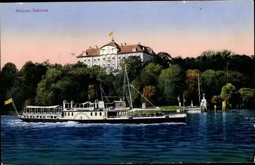 Ak Insel Mainau im Bodensee, Schloss, Schiff