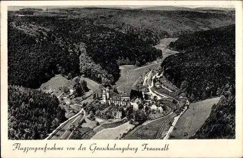 Ak Frauenalb Schielberg Marxzell im Schwarzwald, Klosterruine Frauenalb, Luftbild