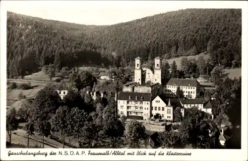 Ak Frauenalb Schielberg Marxzell im Schwarzwald, Klosterruine Frauenalb, Luftbild