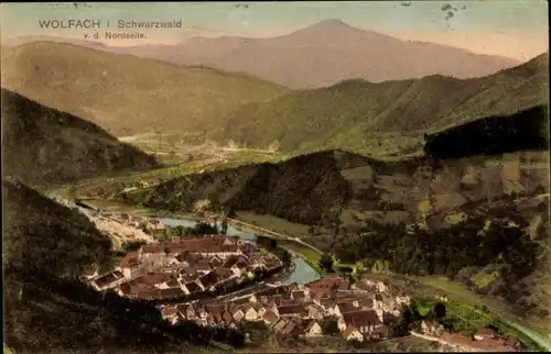 Ak Wolfach im Schwarzwald, Panorama, Blick von der Nordseite