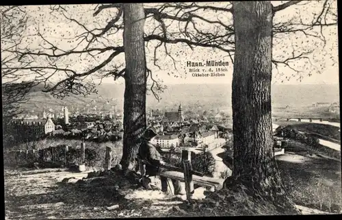 Ak Hann. Münden in Niedersachsen, Blick von den 18.ten Oktober Eichen, Ortspanorama