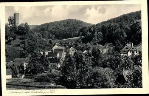 Ak Tautenburg in Thüringen, Teilansicht, Turm