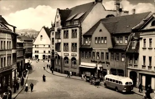 Ak Lutherstadt Eisleben, Geschäftsstraße, Bus