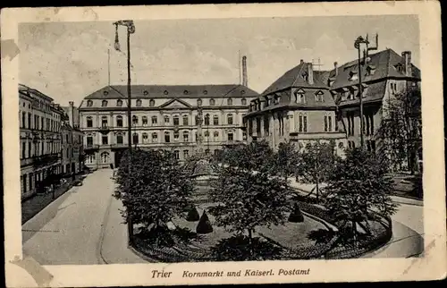 Ak Trier an der Mosel, Kornmarkt, Kaiserliches Postamt