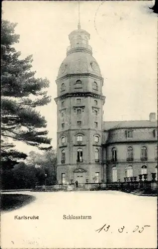 Ak Karlsruhe in Baden, Schlossturm