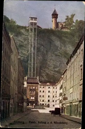 Ak Salzburg in Österreich, Elektrischer Aufzug, Mönchsberg