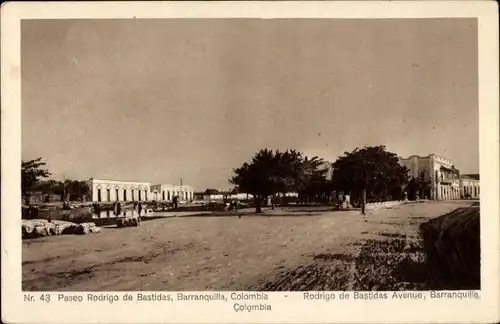 Ak Barranquilla Kolumbien, Paseo Rodrigo de Bastidas