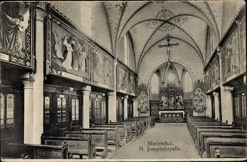 Ak Marienthal Haguenau Hagenau Elsass Bas Rhin, Inneres der St. Josephskapelle