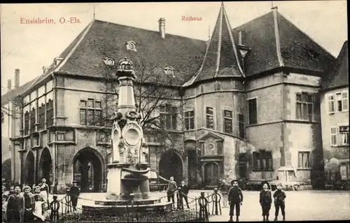 Ak Ensisheim Elsass Haut Rhin, Rathaus