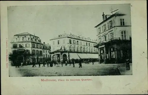 Ak Mulhouse Mulhouse Alsace Haut Rhin, Place du Nouveau Quartier