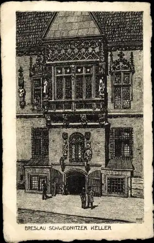 Künstler Ak Wrocław Breslau Schlesien, Schweidnitzer Keller