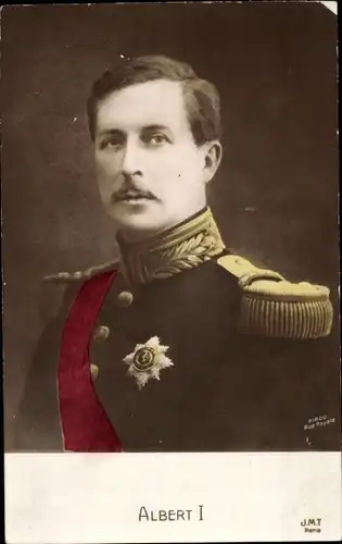 Ak König Albert I. von Belgien, Portrait, Uniform