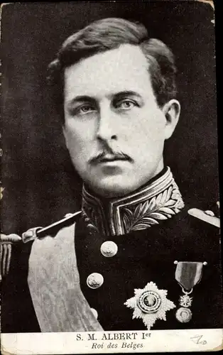 Ak König Albert I. von Belgien, Portrait