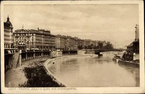 Ak Wien 1 Innere Stadt, Franz Josefs Quai mit Donaukanal