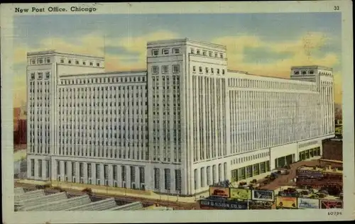Ak Chicago Illinois USA, Neues Postamt