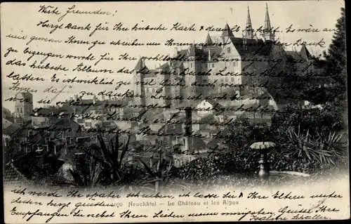 Ak Neuchâtel Neuenburg Stadt, Schloss