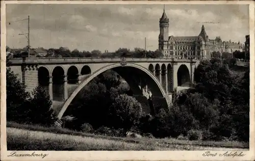 Ak Luxemburg Luxembourg, Pont Adolphe