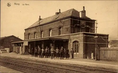 Ak Nimy Hennegau Wallonien, Bahnhof