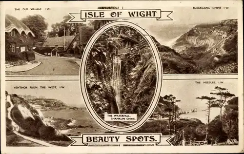 Ak Isle of Wight England, Old Village, Blackgang Chine, Wasserfall Shanklin Chine