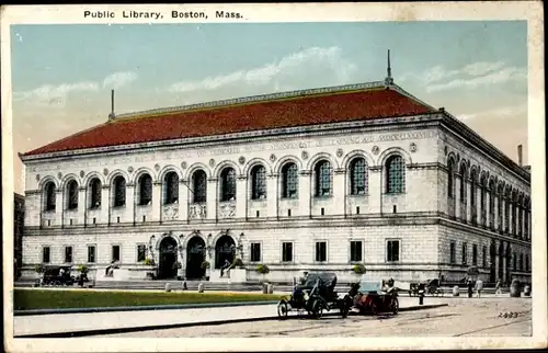 Ak Boston Massachusetts, Public Library, Blick auf die Bibliothek