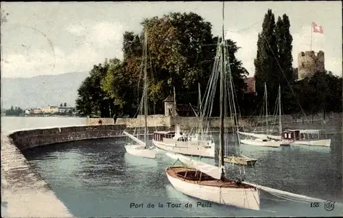 Ak La Tour de Peilz Kanton Waadt, Hafen