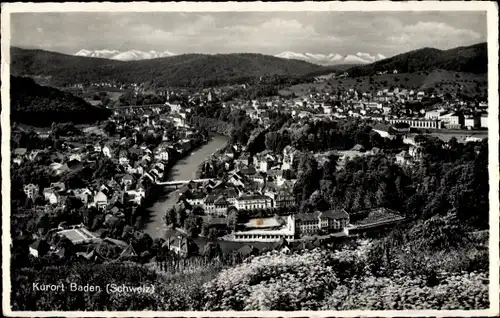 Ak Baden Kanton Aargau Schweiz, Gesamtansicht