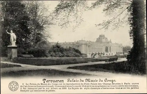 Ak Tervuren Tervueren Flämisch-Brabant-Flandern, Museum des Palastes des Kongo