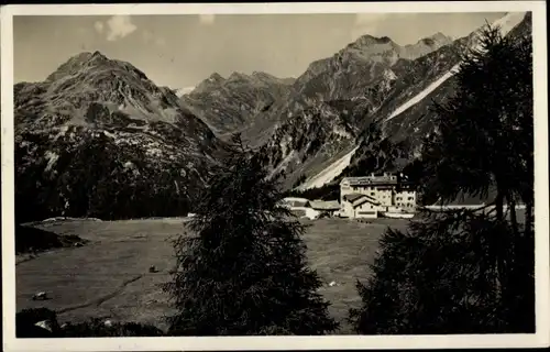 Ak Maloja Kanton Graubünden, Blick gegen Bergeller Berge