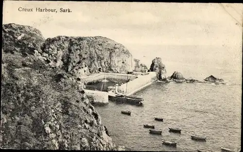 Ak Kanalinsel Sark, Hafen von Creux