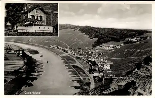 Ak Uerzig Ürzig an der Mosel, Gesamtansicht, Hotel zum Ürziger Würzgarten