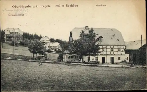 Ak Oberbärenburg Altenberg im Erzgebirge, Gasthaus, Hermannshöhe