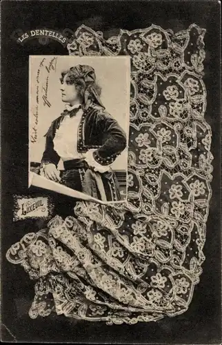 Ak Französische Tracht, Klöppelwerk, Frau-Portrait, Luxeuil