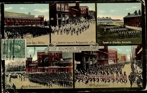 Ak Toronto Ontario Kanada, Stadt Regimente, Parade