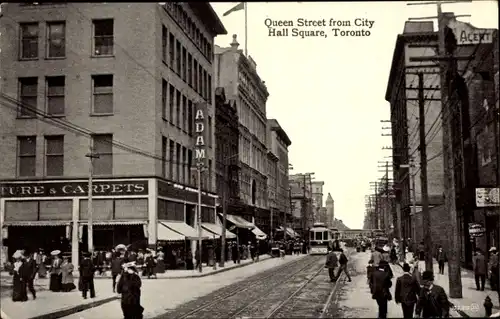 Ak Toronto Ontario Kanada, Queenstreet von City, Hall Square
