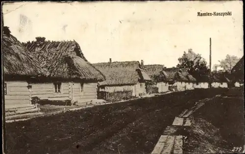 Ak Kamin Kaschyrskyj Kamień Koszyrski Ukraine, Straßenpartie, Bauernhäuser