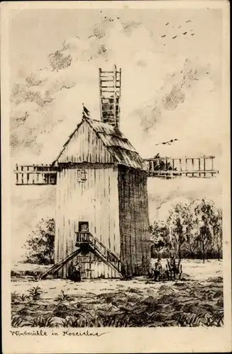 Künstler Ak Bertl, Ludwig, Windmühle