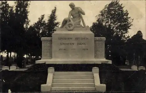 Ak Rheinbischofsheim Rheinau in Baden, Heldendenkmal