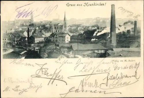 Ak Neunkirchen im Saarland, Teilansicht der Stadt, Fabrik