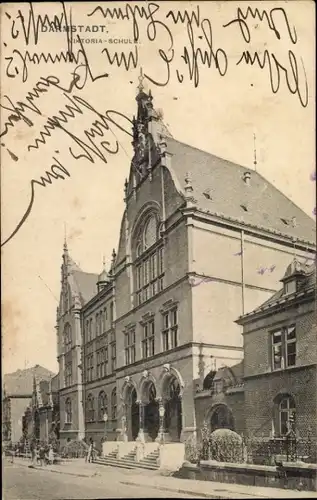 Ak Darmstadt in Hessen, Viktoria Schule