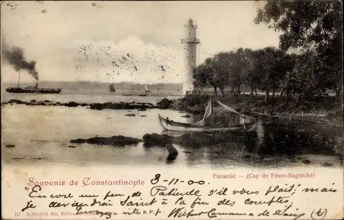 Ak Konstantinopel Istanbul Türkei, Fanaraki, Leuchtturm im Hintergrund