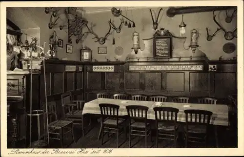 Ak Darmstadt in Hessen, Brauerei Hess, Stammhaus, Ausschank, Kirchstraße 3