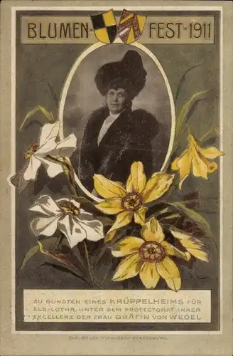 Ak Blumenfest 1911, Gräfin von Wedel